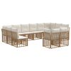 vidaXL Buiten bankenset 12 pcs Natuurlijk en Cr&egrave;me Wit Polyester