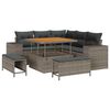 vidaXL Tuin Sofa Set met kussen met opslag met kussen 8 pcs Grijs