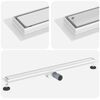 vidaXL 2 in 1 Doucheafvoer Zilver 90 cm Roestvrij staal 304