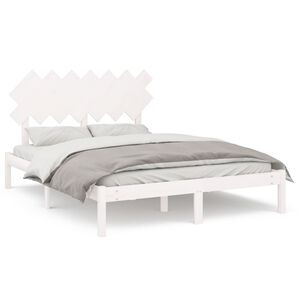 vidaXL Bedframe massief hout wit 140x200 cm