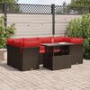 vidaXL 7-delige Loungeset met kussens poly rattan acacia bruin