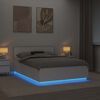 vidaXL Bedframe met LED-striplichten Wit 150 x 200 cm Bewerkt hout