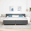 vidaXL Boxspringbed met matras Donkergrijs 200 x 200 cm Stof