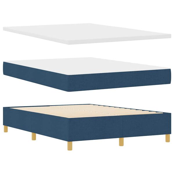 vidaXL Boxspring bed met matras met hoofdeinde Blauw 160 x 200 cm Stof