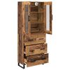 vidaXL Hoge kast met lade 2 pcs Oud Hout Bewerkt hout