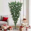 vidaXL Ondersteboven Kunst Kerstboom met Ballenset Groen 180 cm PVC