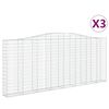 vidaXL Schanskorven 3 st gewelfd 400x30x160/180 cm ijzer