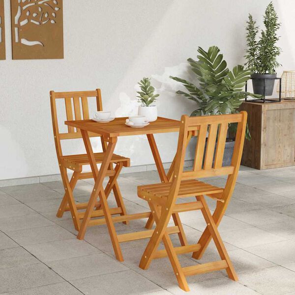 vidaXL Bistroset 3 pcs Olie naturel Massief Acaciahout
