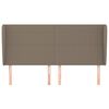 vidaXL Hoofdbord met randen 163x23x118/128 cm stof taupe