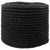 vidaXL Katoenen Touw 10 mm 100 m Zwart 100% Katoen