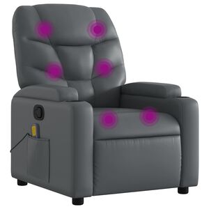 vidaXL Massagestoel verstelbaar kunstleer grijs