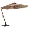 vidaXL Zweefparasol met paal 3,5x2,9 m massief vurenhout taupe
