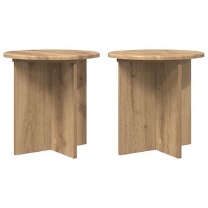 vidaXL Plantenstandaard 2 pcs Artisanaal eiken 40 x 40 x 40 cm