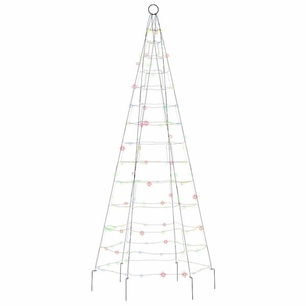 vidaXL LED-kerstboom 200 LEDs kleurrijk 180 cm