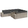 vidaXL 11-delige Loungeset met kussens poly rattan lichtgrijs