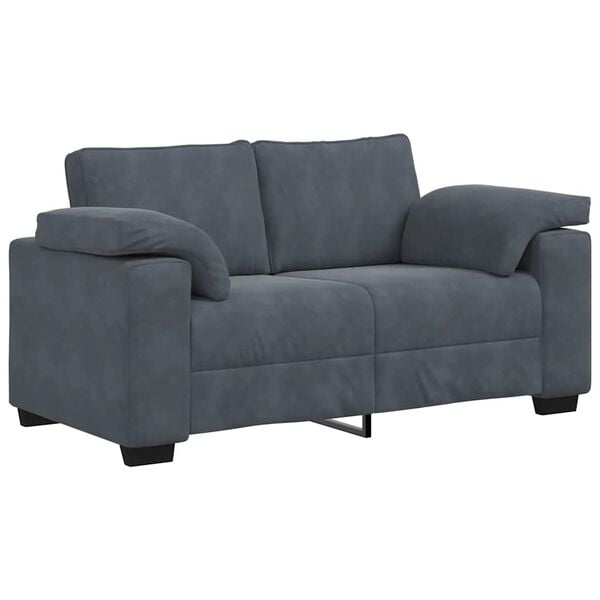 vidaXL Loveseat bank 120 cm fluweel donkergrijs