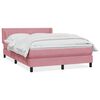 vidaXL Boxspring met matras fluweel roze 160x210 cm