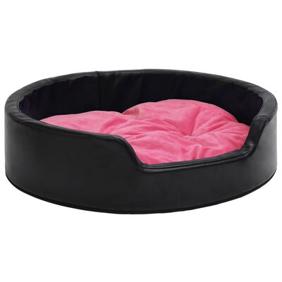 vidaxl.nl | vidaXL Dog Bed 99x89x21 cm Plush and Faux Leather Black and Pink