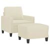 vidaXL Fauteuil met voetenbank 60 cm kunstleer crèmekleurig