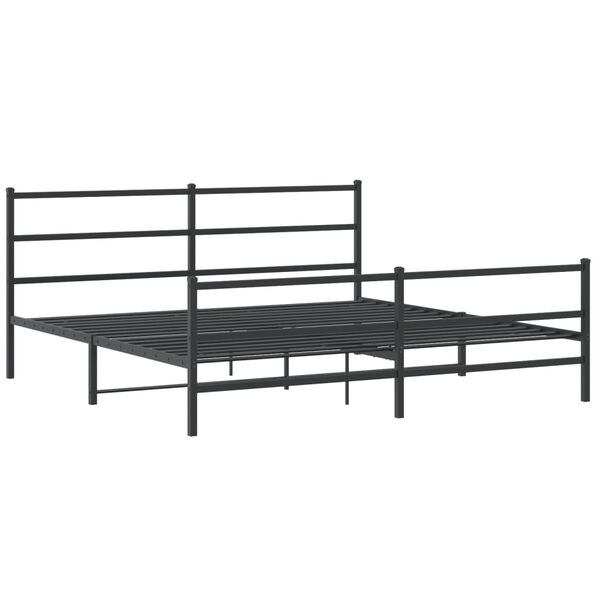 vidaXL Bedframe met hoofd- en voeteneinde&nbsp;metaal zwart 180x200 cm
