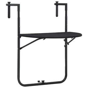 vidaXL Balkontafel hangend 60x64x83,5 cm rattan-look kunststof zwart