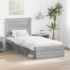 vidaXL Bedframe met lade Grijs Sonoma 90 x 190 cm Massief grenenhout