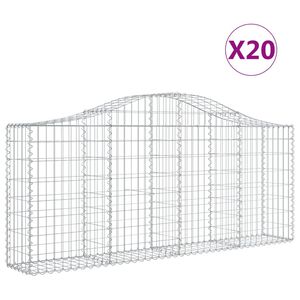 vidaXL Schanskorven 20 st gewelfd 200x30x80/100 cm ijzer