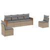 vidaXL 6-delige Loungeset met kussens poly rattan beige