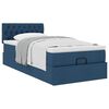 vidaXL Bed met matras 90x200 cm stof blauw