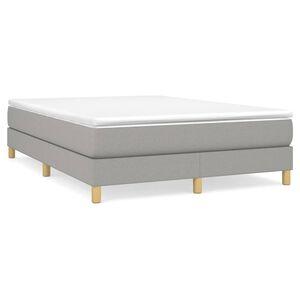 vidaXL Boxspring bed stof lichtgrijs 140x190 cm