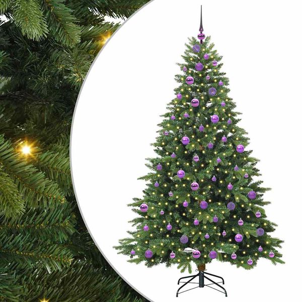 vidaXL Kunstkerstboom met 300 LED met standaard Groen 180 cm PE en PVC