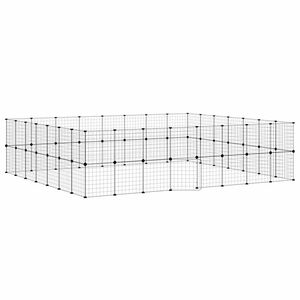 vidaXL Huisdierenkooi met deur 60 panelen 280x245x70 cm staal zwart