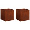 vidaXL Plantenbak 2 st Roestkleurig 35 x 35 x 35 cm weervast staal