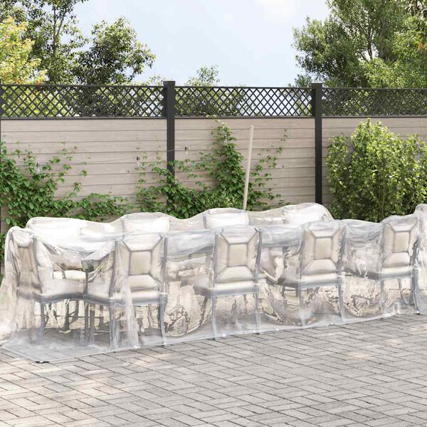 vidaXL Doorzichtig zeildoek met zeilringen 2x10 m polyethyleen