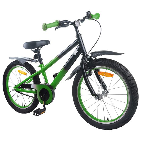 vidaXL Kinderfiets 22 Inch voor 7-12 jaar oud Blauw Zwart