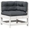 vidaXL 8-delige Loungeset met kussens massief grenenhout wit