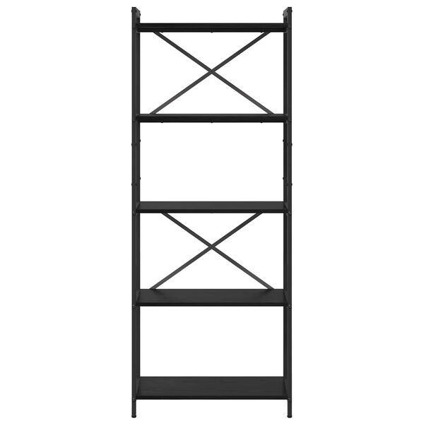 vidaXL Boekenkast Zwart Eiken 60 x 30 x 155 cm Bewerkt hout