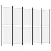 vidaXL Kamerscherm met 5 panelen 250x180 cm stof wit