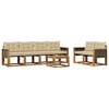 vidaXL Buiten bankenset met kussen 7 pcs Natuurlijk en Beige