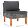 vidaXL 5-delige Loungeset met kussens poly rattan grijs