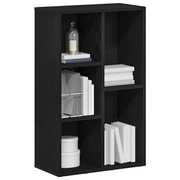 vidaXL Boekenkast Zwart Eiken 50x25x80 cm Engineered Wood