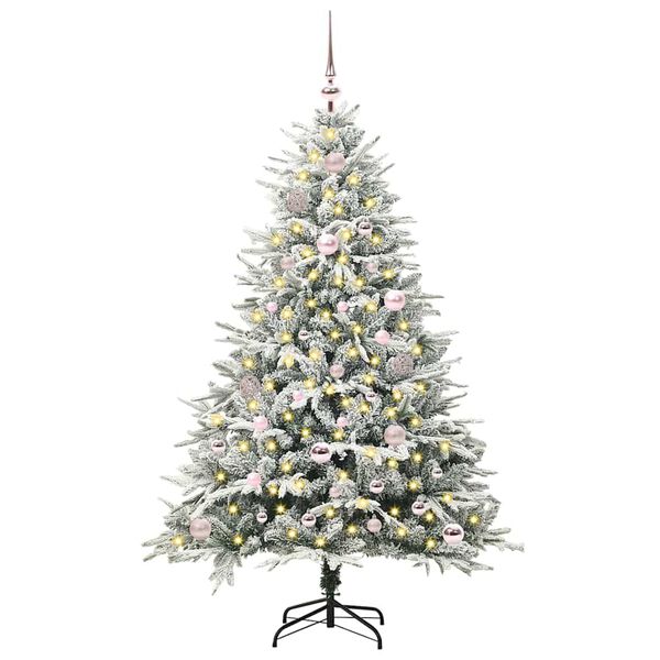 vidaXL Artificial Pre-lit Kerstboom met Ballenset Groen 150 cm