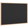 vidaXL Krijtbord met massief grenenhouten frame zwart 80x55 cm