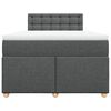 vidaXL Boxspring met matras stof donkergrijs 120x190 cm