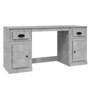 vidaXL Bureau met kast bewerkt hout betongrijs