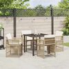 vidaXL Tuin eettafelset 5 pcs Beige poly rattan