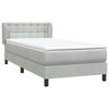 vidaXL Boxspring met matras fluweel lichtgrijs 80x220 cm
