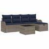 vidaXL Tuin Sofa Set 6 st 4-Aantal zitplaatsen Grijs en Marineblauw