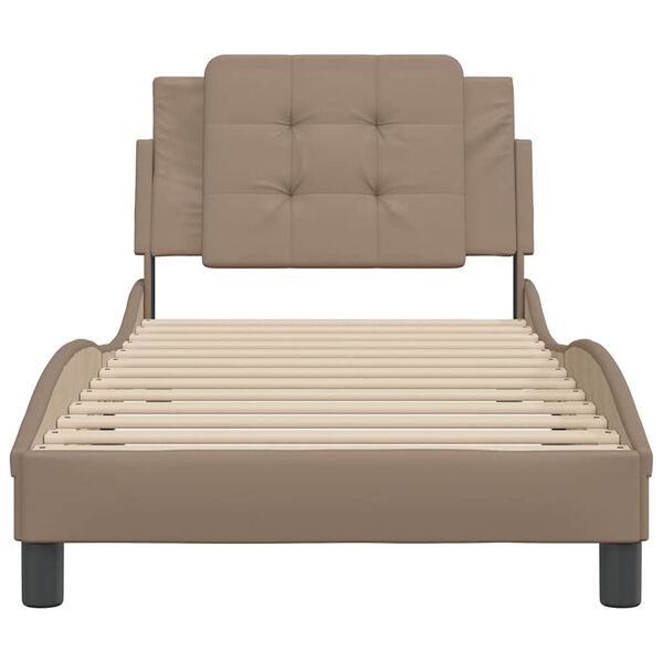 vidaXL Bedframe zonder matras "Zadar" kunstleer cappuccinokleurig 100x200 cm