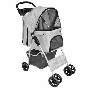 vidaXL Huisdierenwagen voor honden/katten opvouwbaar grijs